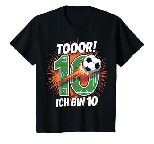 Kinder Toor Ich Bin 10 10.Geburtstag Fußball Junge 10 Jahre Cooles T-Shirt von 10. Geburtstag Junge Fußball Geschenkidee Tshirts