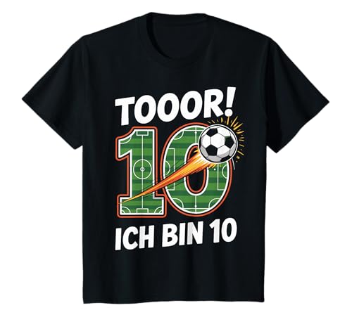 Kinder Toor Ich Bin 10 10.Geburtstag Fußball Junge 10 Jahre Cooles T-Shirt von 10. Geburtstag Junge Fußball Geschenkidee Tshirts