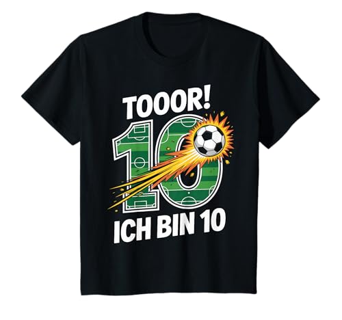 Kinder Toor Ich Bin 10 10.Geburtstag Fußball Junge 10 Jahre Cooles T-Shirt von 10. Geburtstag Junge Fußball Geschenkidee Tshirts