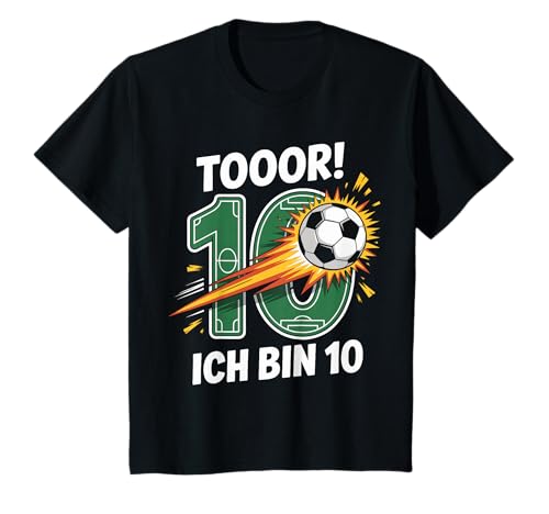 Kinder Toor Ich Bin 10 10.Geburtstag Fußball Junge 10 Jahre Cooles T-Shirt von 10. Geburtstag Junge Fußball Geschenkidee Tshirts