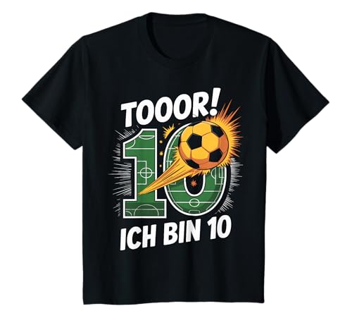 Kinder Toor Ich Bin 10 10.Geburtstag Fußball Junge 10 Jahre Cooles T-Shirt von 10. Geburtstag Junge Fußball Geschenkidee Tshirts