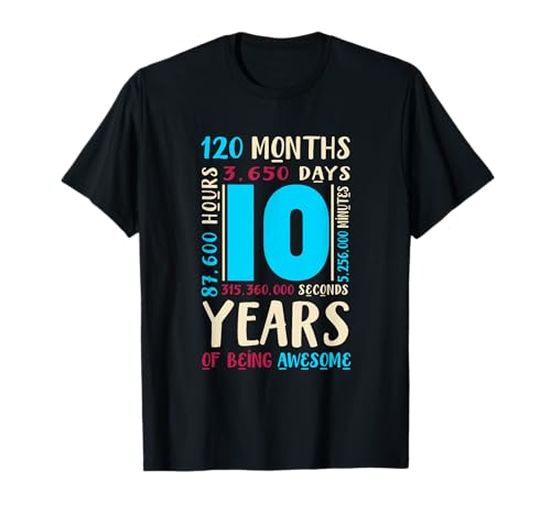 10. Geburtstag Kinder Geschenke 10 Jahre Alt Jungen Madchen T-Shirt von 10. Geburtstag Jungen Mädchen Alter 10 Geschenke
