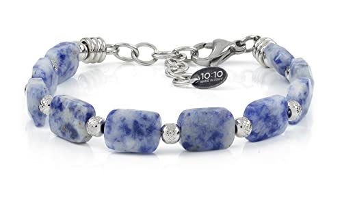 10:10 Armband mit Natursteinen Größe 11 x 8 x 5 mm, Diamantperlen aus hypoallergenem Edelstahl, Armband für Damen und Herren sehr widerstandsfähig. Made In Italy 10:10 Armband mit Natursteinen Größe 11 x 8 x 5 mm, Diamantperlen aus hypoallergenem Edelstahl, Armband für Damen und Herren sehr widerstandsfähig. Made In Italy von 10:10