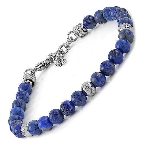 10:10 Lapislazuli Steinarmband für Männer und Frauen, Hergestellt in Italien, Stein, Lapislazuli, Stein, Lapis Lazuli von 10:10