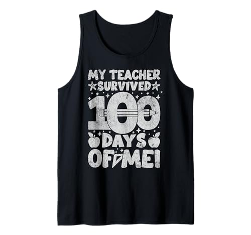 Mein Lehrer hat 100 Tage überlebt Lustige Kinder 100. Schultag Tank Top Mein Lehrer hat 100 Tage überlebt Lustige Kinder 100. Schultag Tank Top von 100 Days Of School Gift Ideas