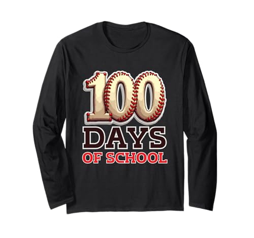 Baseballfest „100 Tage Schule“ für Kinder und Jungen Langarmshirt Baseballfest „100 Tage Schule“ für Kinder und Jungen Langarmshirt von 100 Days of School Baseball Fun Kids Celebration