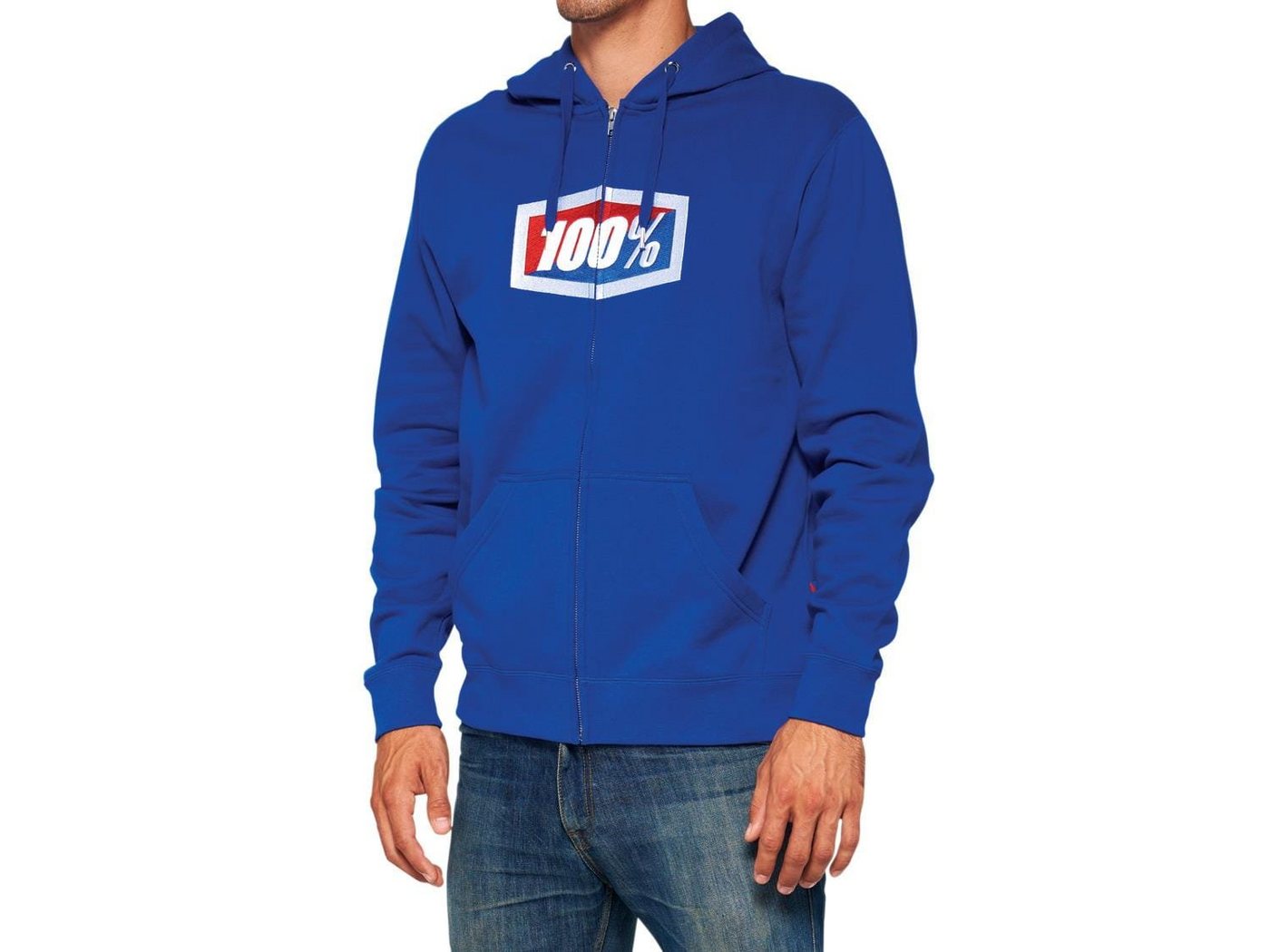 100% Kapuzenpullover Hoodies 100% Official full-zip Hoody - Royal M- (1-tlg) von 100%