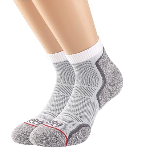 1000 Mile Herren Anklet Sock-Twin Pk Wh/Gry 2261w-large (9-11) Run Fußkettchen, 2261 W, Größe L (43-45), Grau, L von 1000 Mile