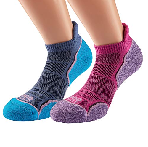 1000 Mile Unisex 2263hlm Run Socklet Damen (Doppelpack), Pink/Lavendel von 1000 Mile