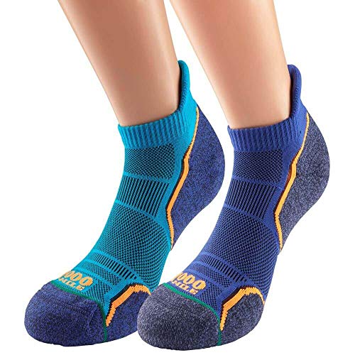 1000 Mile Unisex Run Socklet Herren (Doppelpack), Kingfisher/Navy von 1000 Mile