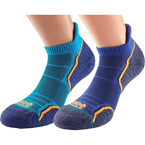 1000 Mile Unisex Run Socklet Herren (Doppelpack), Kingfisher/Navy von 1000 Mile