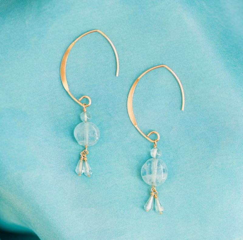 Aquamarin Ohrringe Gold Filled März Geburtsstein Schmuck Aquamarin Ohrringe Gold Filled März Geburtsstein Schmuck von 10000Dandelions