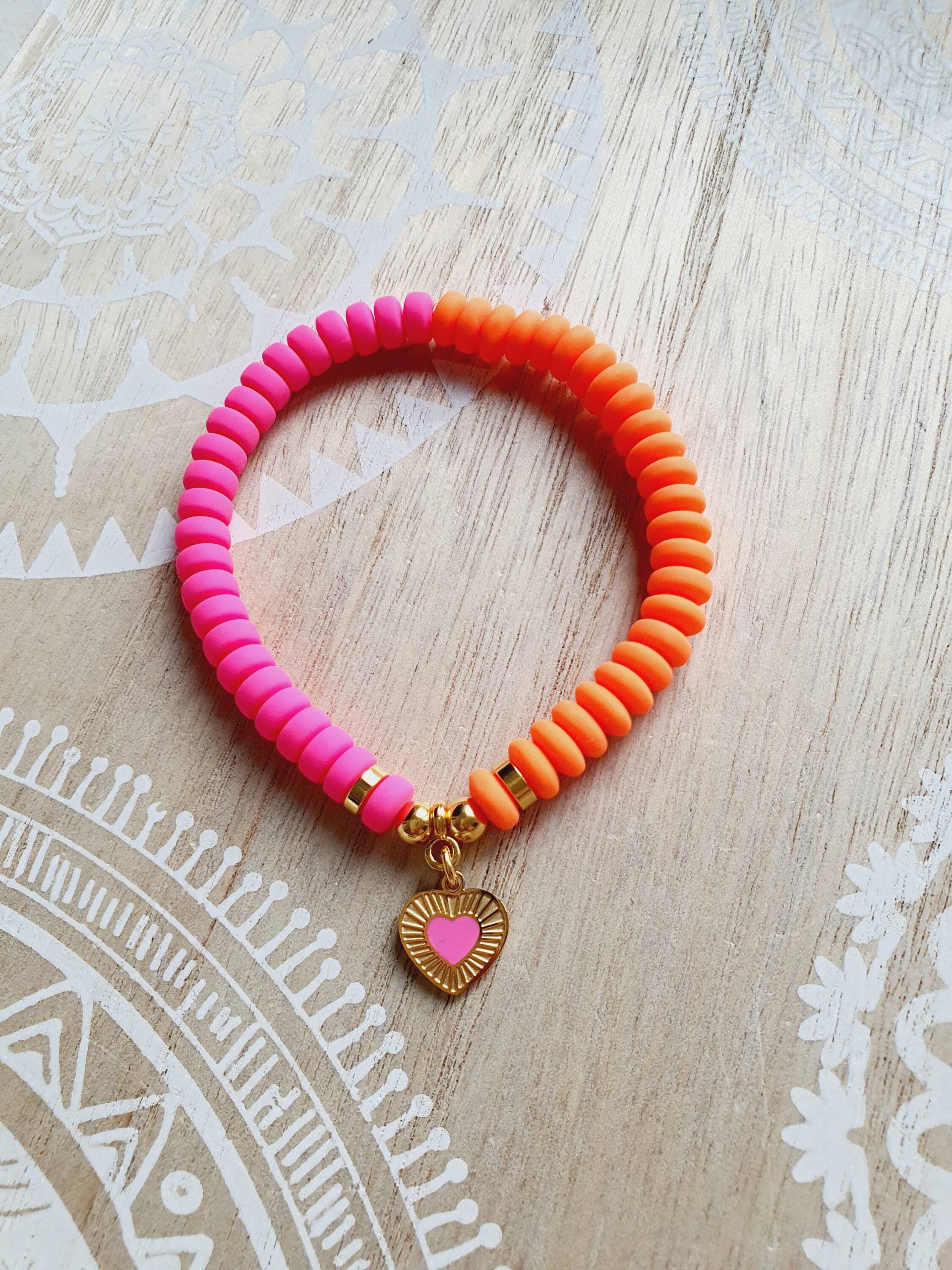 Armband Herz Neon Gold Katsukiperlen Armband Herz Neon Gold Katsukiperlen von 1000Gluecksmomente