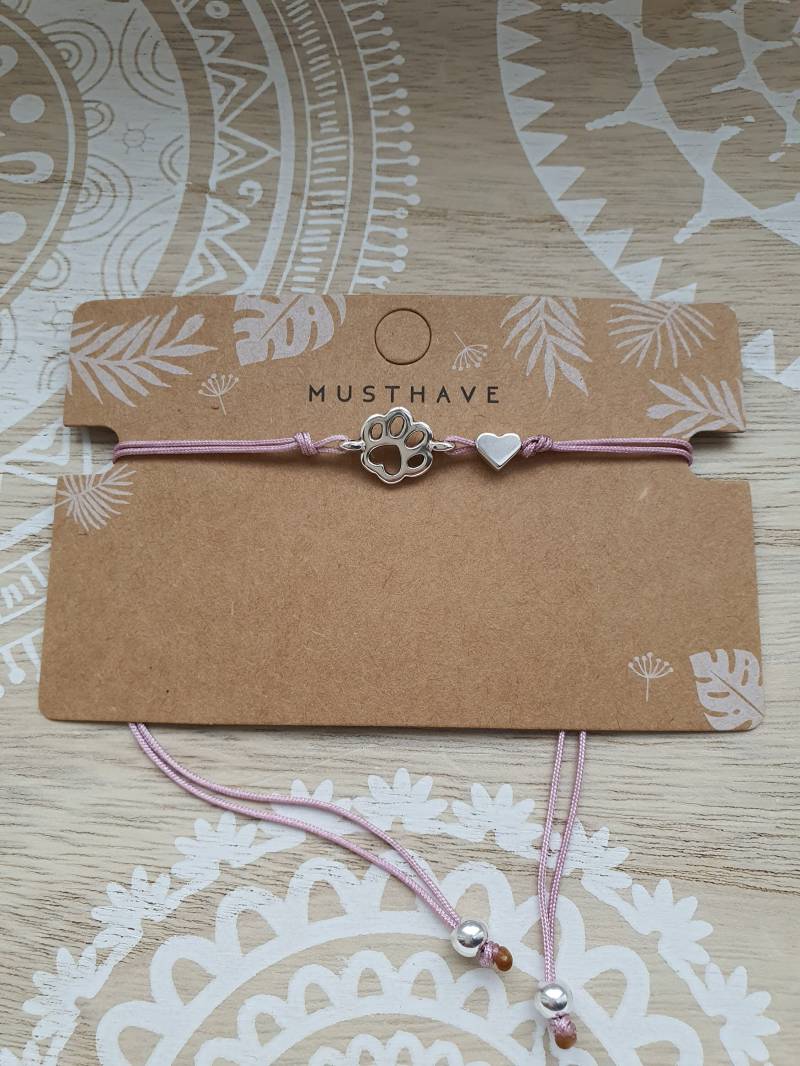 Armband Pfote Mit Silberfarbener Band Makramee Filigran Haustier Tier Hund Katze Mauve Armband Pfote Mit Silberfarbener Band Makramee Filigran Haustier Tier Hund Katze Mauve von 1000Gluecksmomente