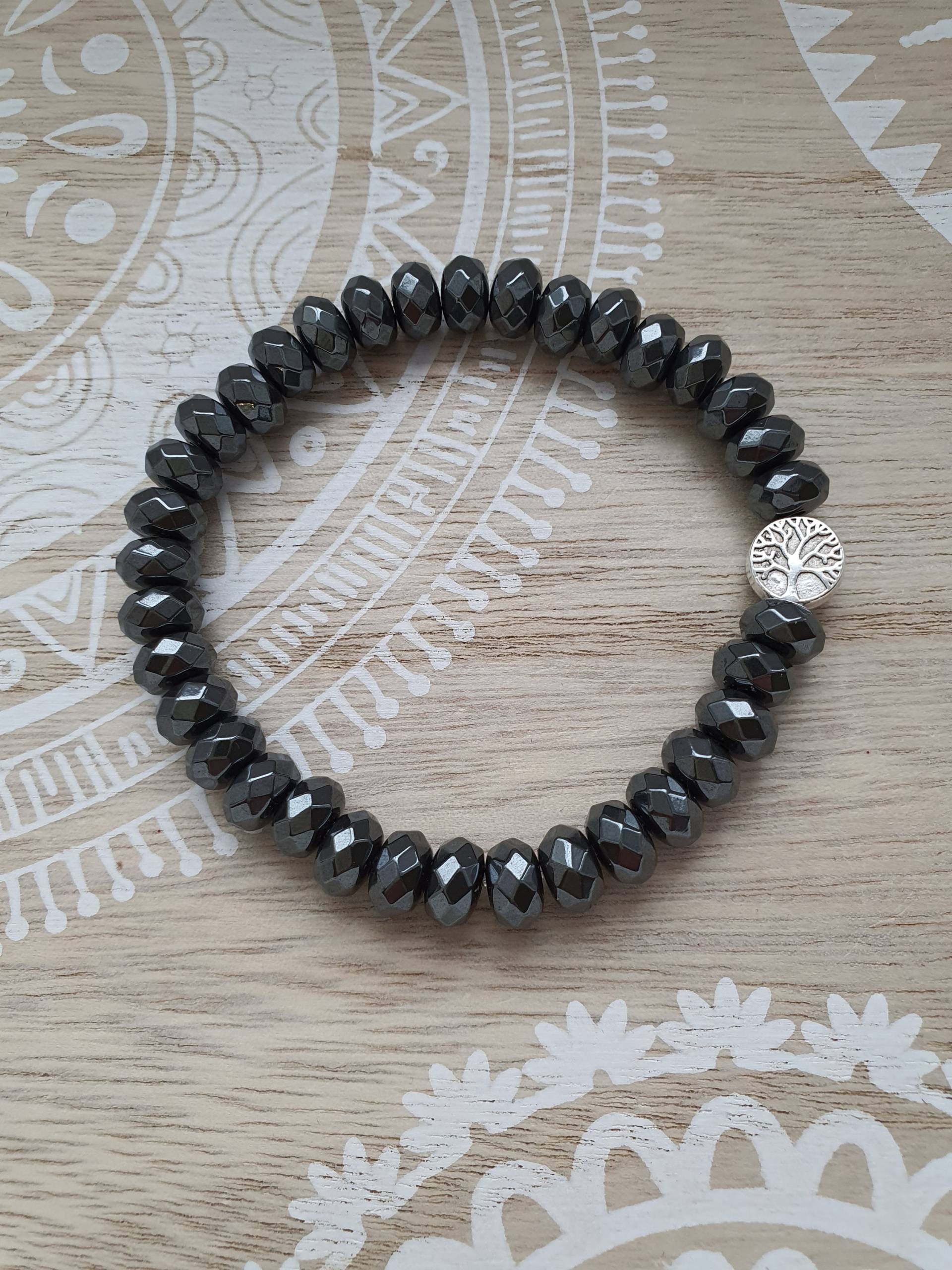 Baum Des Lebens Armband Silber Hämatit Perlen Perlenarmband Baum Des Lebens Armband Silber Hämatit Perlen Perlenarmband von 1000Gluecksmomente
