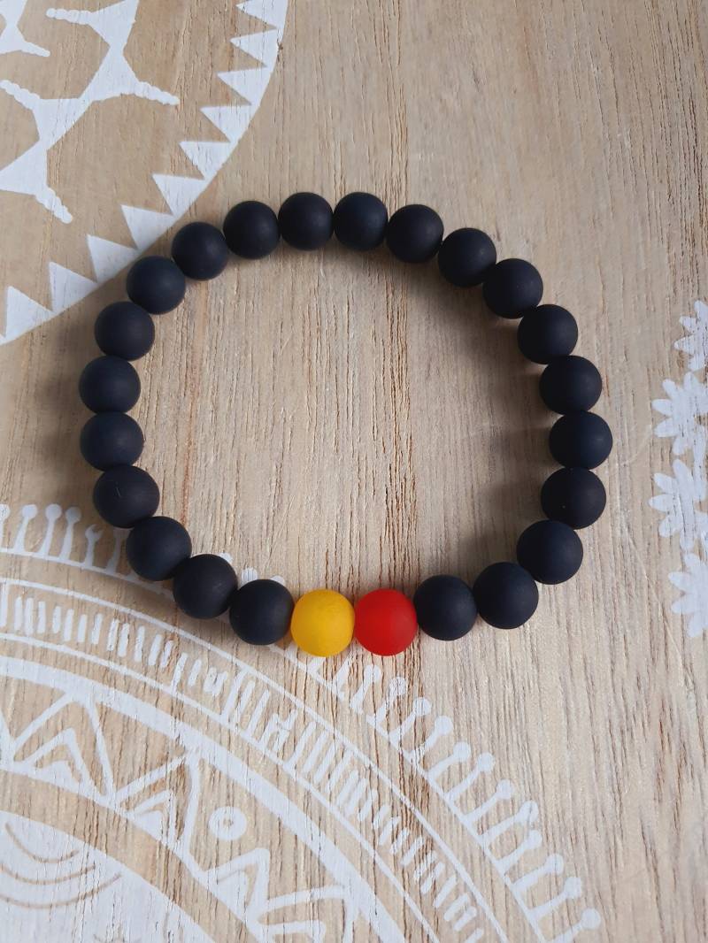 Deutschland Flagge Fahne Armband Mit Acrylperlen Freundschaft Em 2024 Must Have von 1000Gluecksmomente