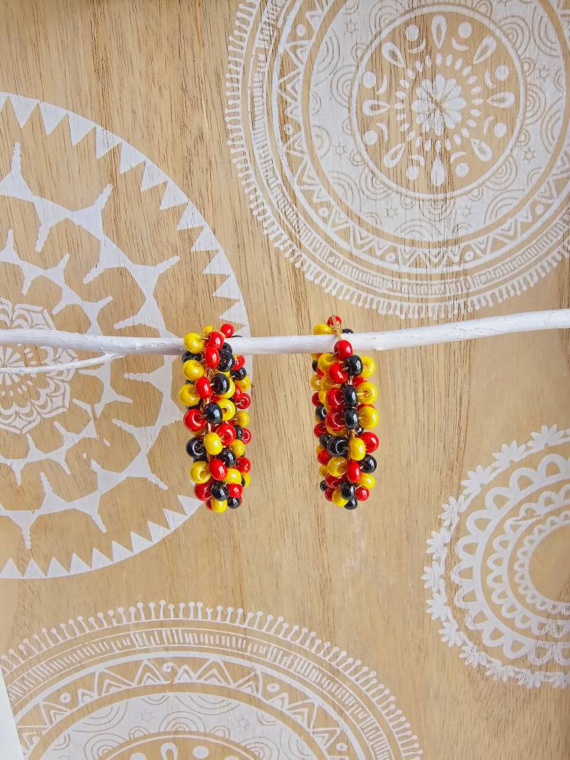 Deutschland Flagge Fahne Ohrringe Creolen Mit Glasperlen Freundschaft Em 2024 von 1000Gluecksmomente