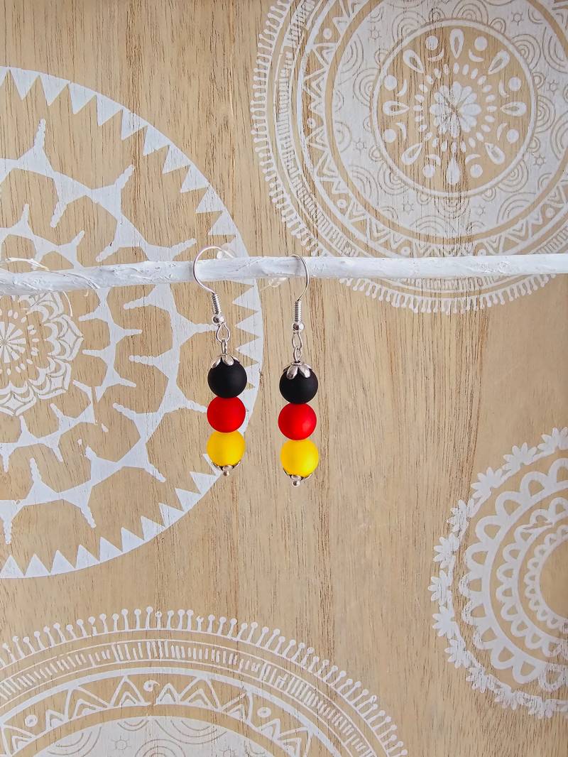 Deutschland Flagge Fahne Ohrringe Mit Acrylperlen Freundschaft Em 2024 von 1000Gluecksmomente