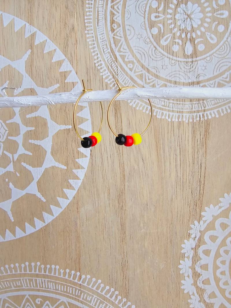 Deutschland Ohrringe in Schwarz, Rot, Gold, Wm Em 2024 Fanartikel Deutschlandflagge Must Have von 1000Gluecksmomente