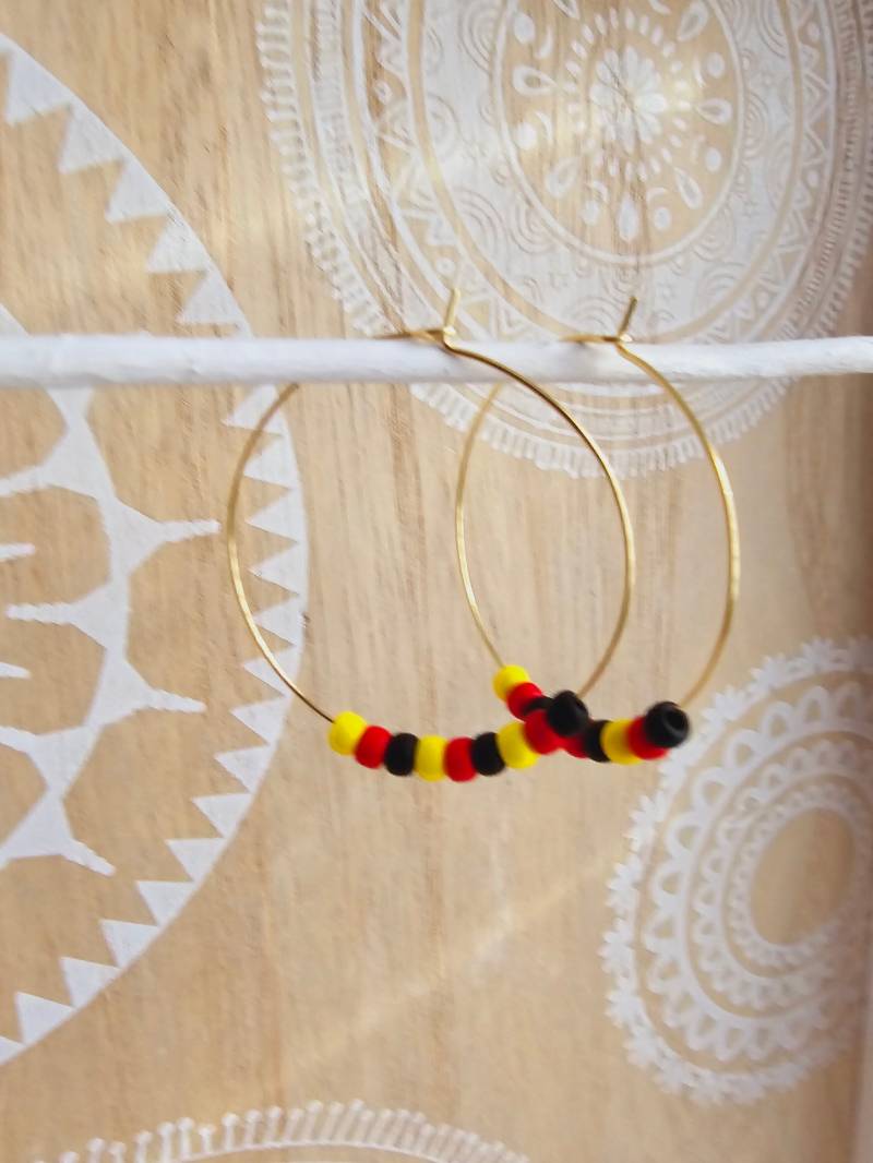 Deutschland Ohrringe in Schwarz, Rot, Gold, Wm Em 2024 Fanartikel Deutschlandflagge Must Have von 1000Gluecksmomente