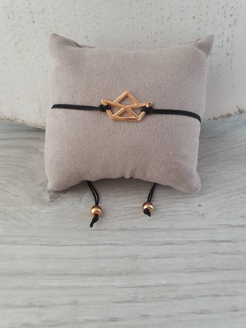 Freundschaftsarmband Schiff Origami Boot Accessoire Armband Rosegold von 1000Gluecksmomente