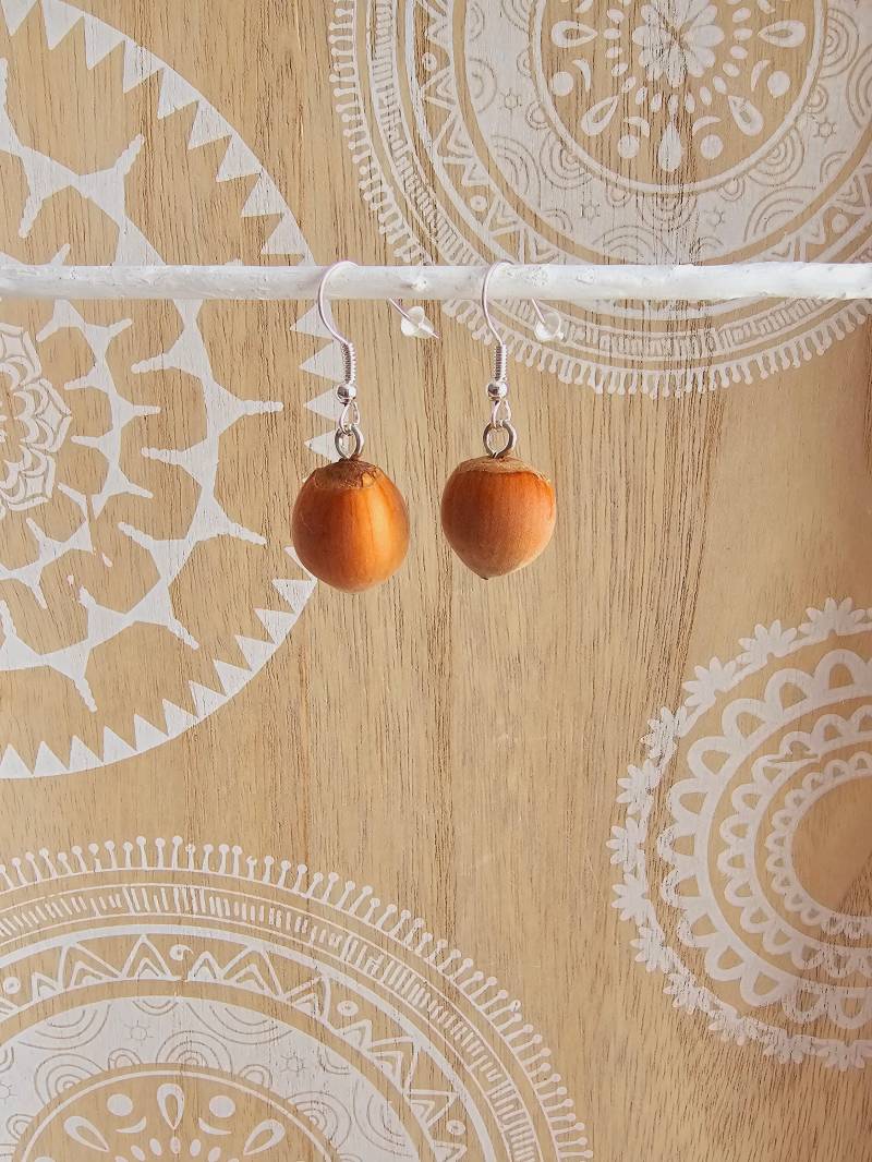 Haselnuss Ohrringe Naturbelassen - Natur Pur von 1000Gluecksmomente