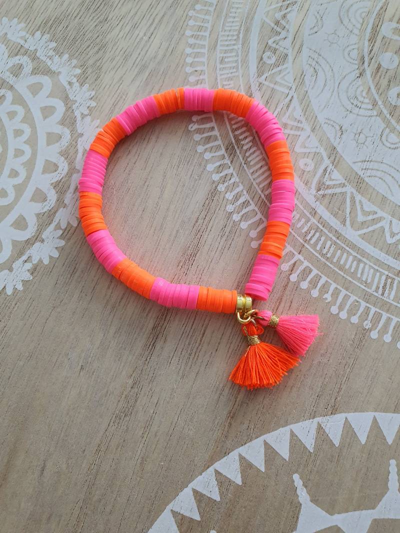 Katsuki Armand Ibiza Style Pink Orange Armband Katsuki Armand Ibiza Style Pink Orange Armband von 1000Gluecksmomente