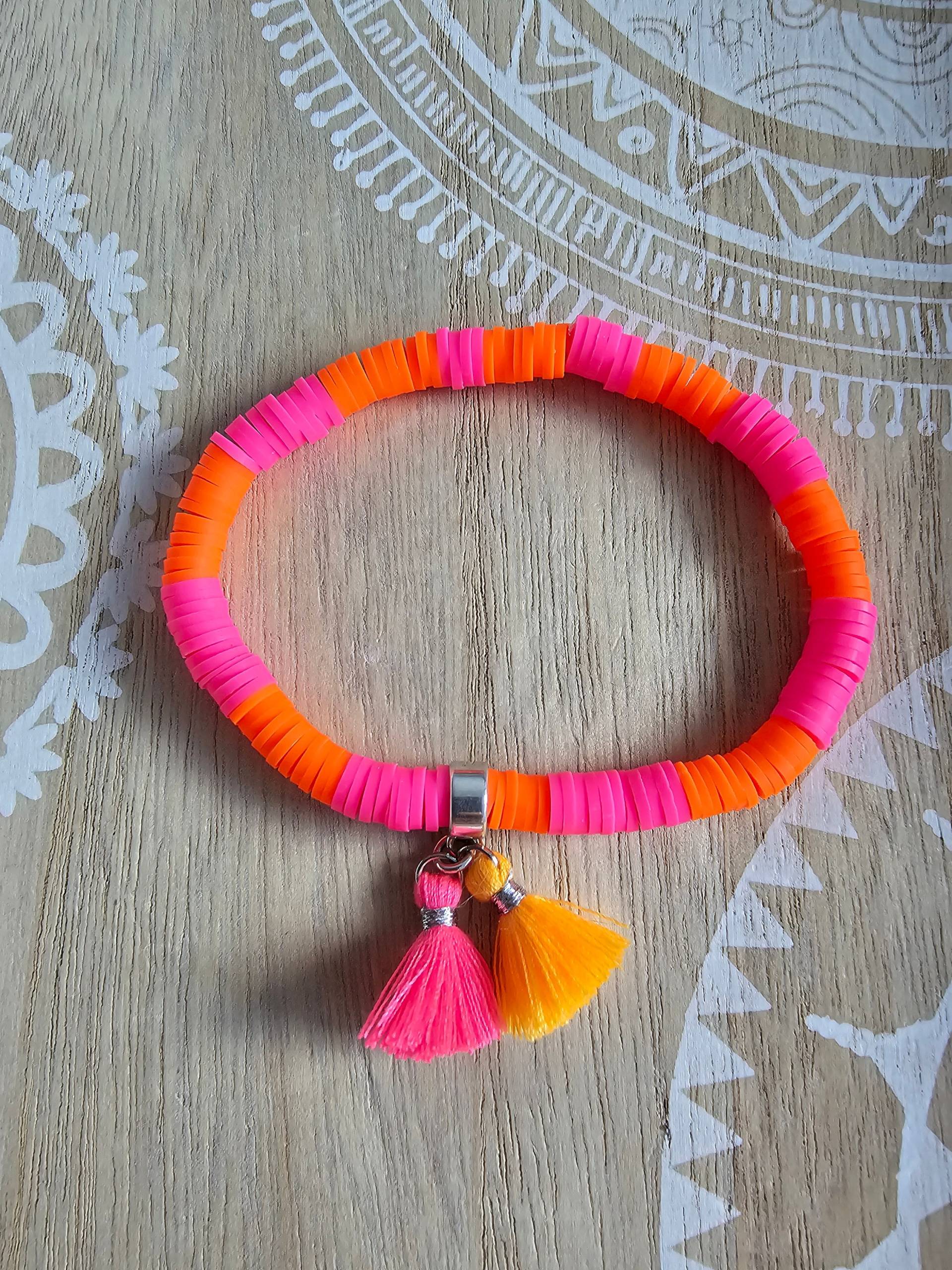 Katsuki Armand Ibiza Style Pink Orange Armband Katsuki Armand Ibiza Style Pink Orange Armband von 1000Gluecksmomente