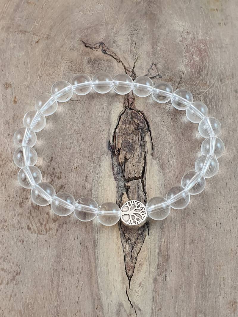 Bergkristall Armband Baum Des Lebens Yoga Perlenarmband von 1000Gluecksmomente