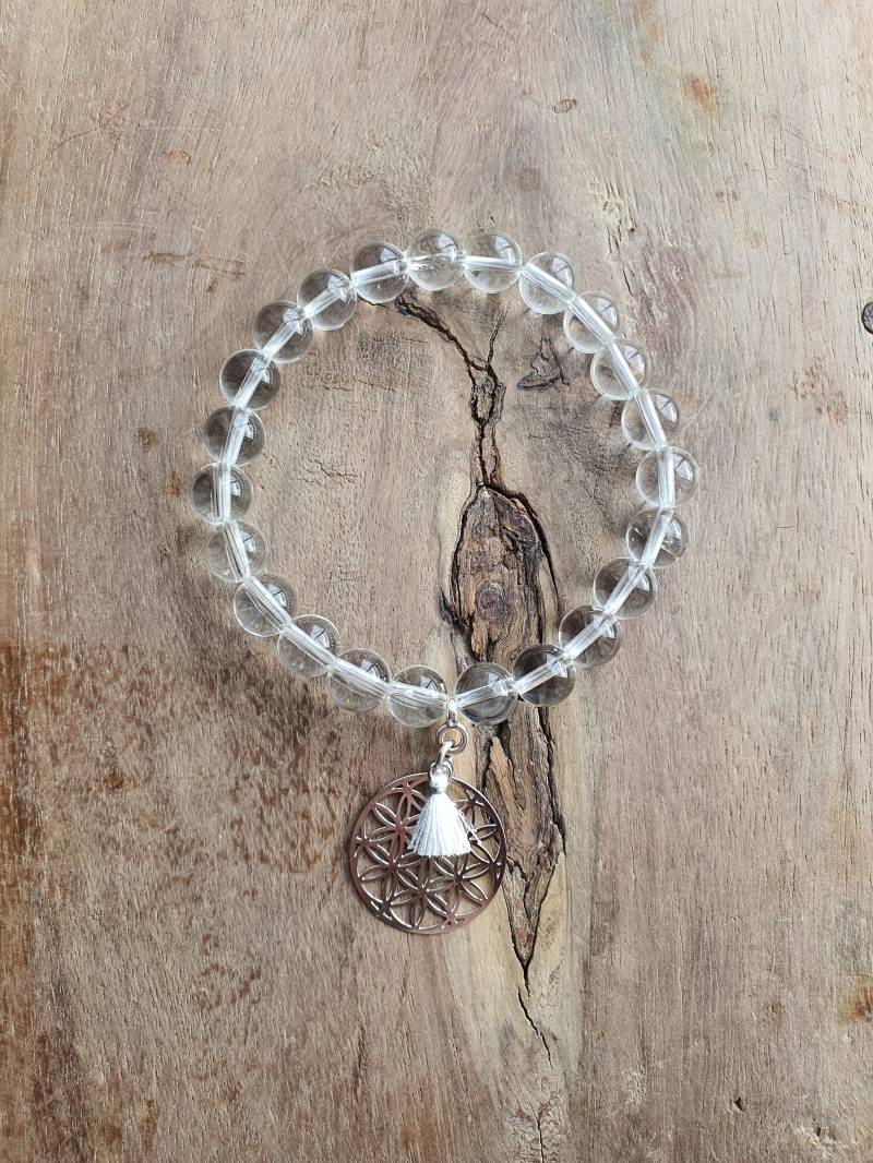 ॐ Klarheit Bergkristall Edelstein Armband Lebensblume Perlenarmband Blume Des Lebens Yoga ॐ Klarheit Bergkristall Edelstein Armband Lebensblume Perlenarmband Blume Des Lebens Yoga von 1000Gluecksmomente