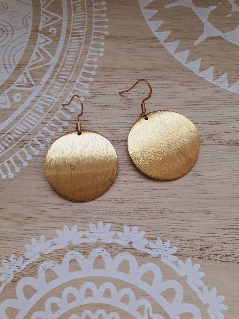 Messing Ohrringe Gold Gewölbt Messing Ohrringe Gold Gewölbt von 1000Gluecksmomente