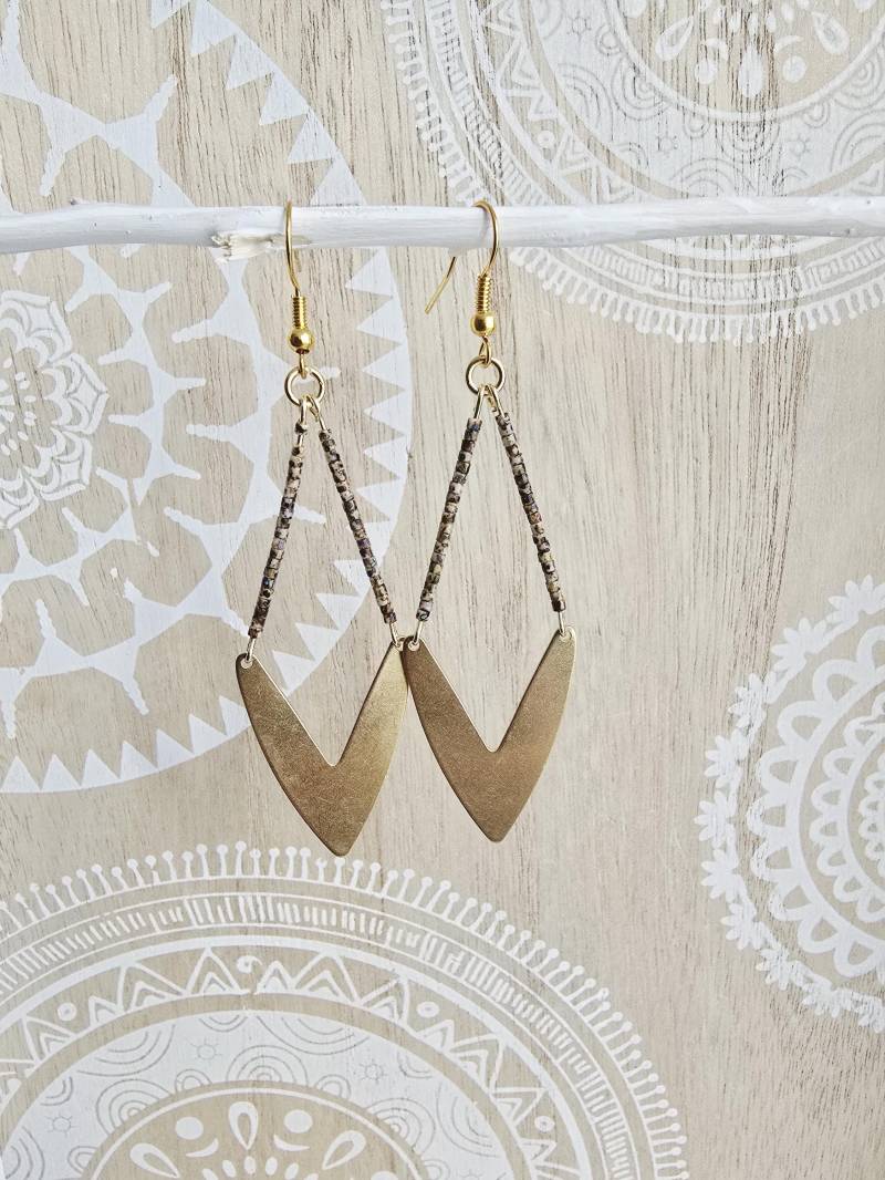 Messing Ohrringe Mit Miyuki Glasperlen Boho Ethnic Gold Messing Ohrringe Mit Miyuki Glasperlen Boho Ethnic Gold von 1000Gluecksmomente