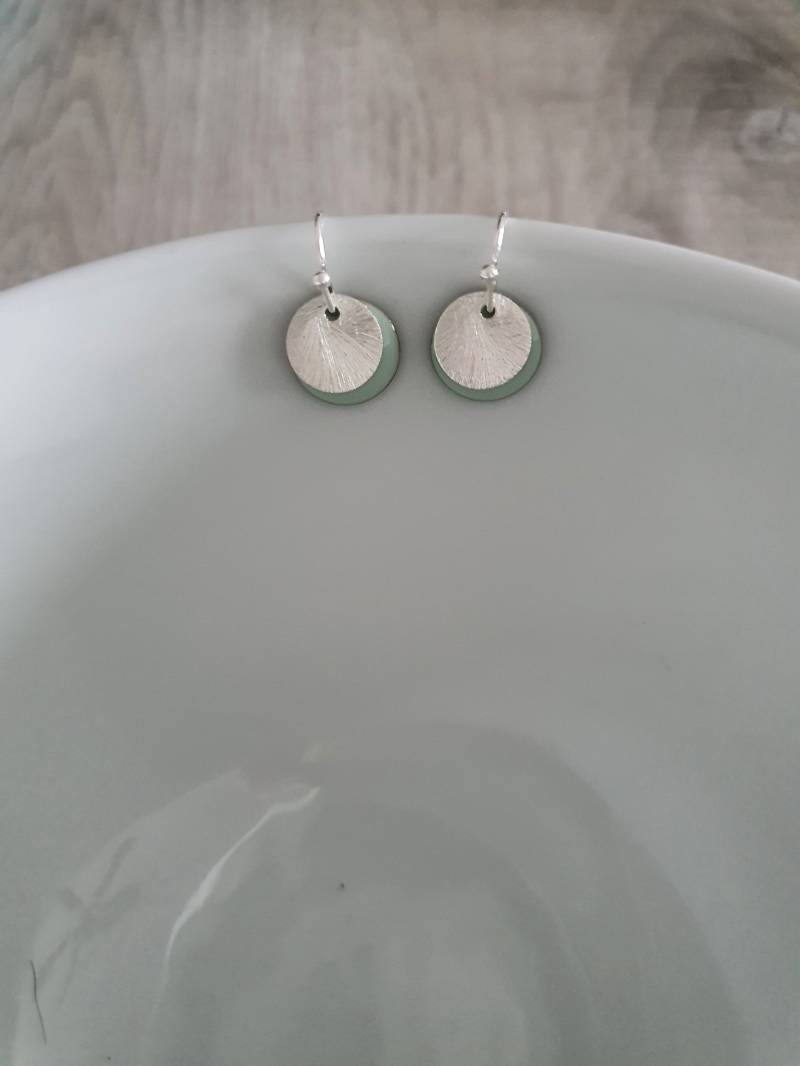 Ohrringe Mit Emaille Hell Mint Versilbert Ohrstopper von 1000Gluecksmomente