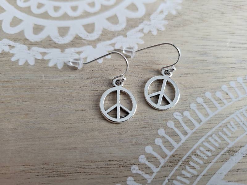 Ohrringe Peace Hippie Boho Versilbert von 1000Gluecksmomente