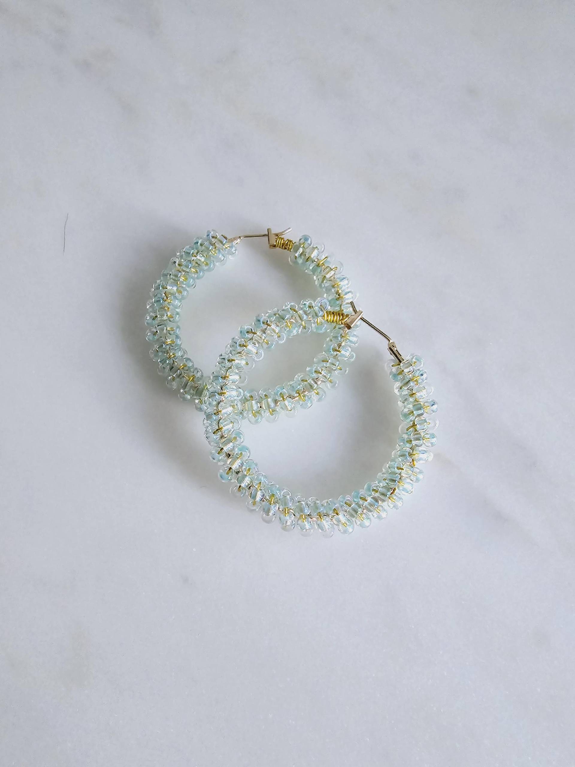 Ohrringe Perlen | Creolen 40mm Handgemacht Ohrringe Perlen | Creolen 40mm Handgemacht von 1000Gluecksmomente