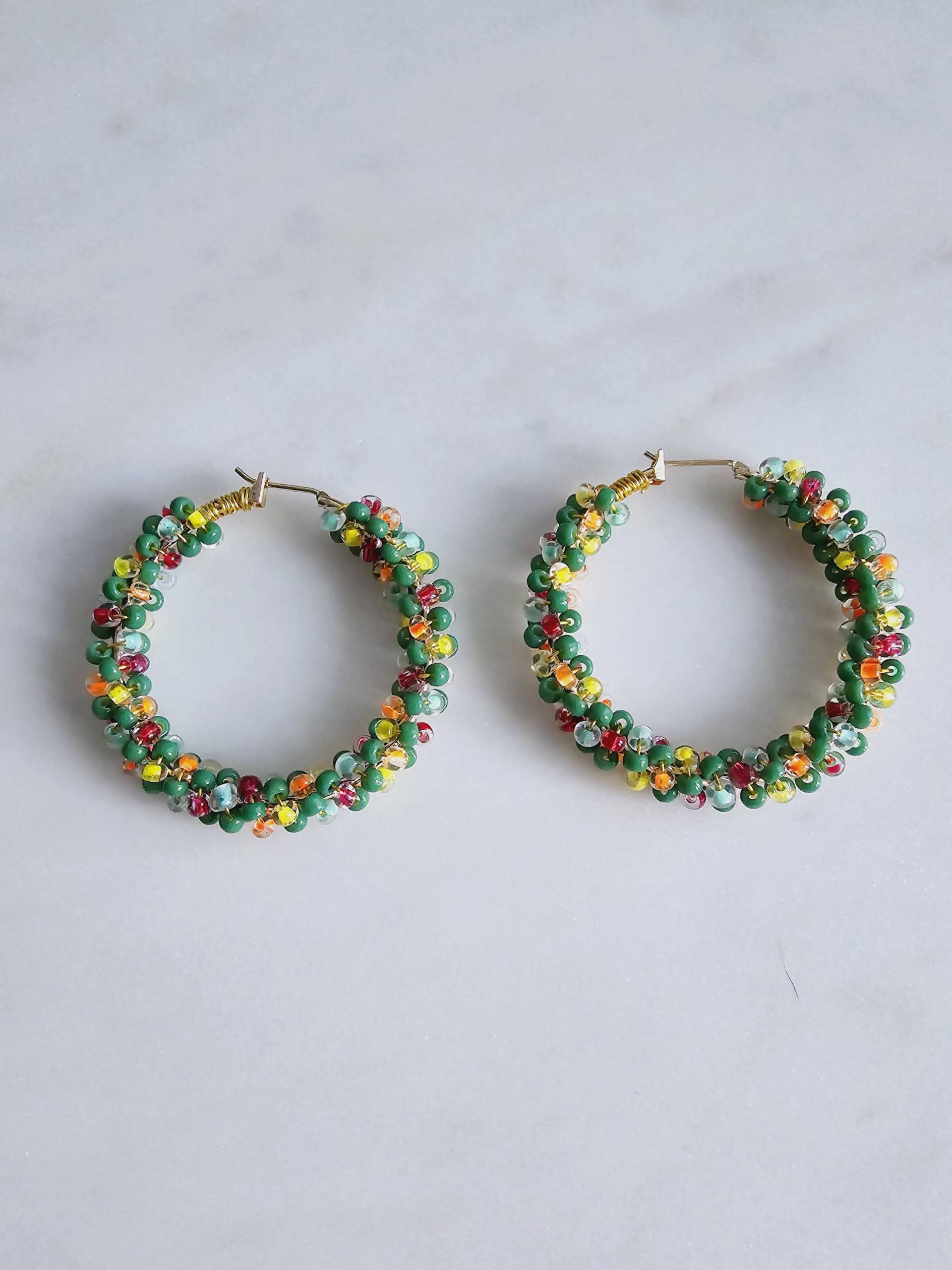 Ohrringe Perlen | Creolen 40mm Handgemacht Ohrringe Perlen | Creolen 40mm Handgemacht von 1000Gluecksmomente