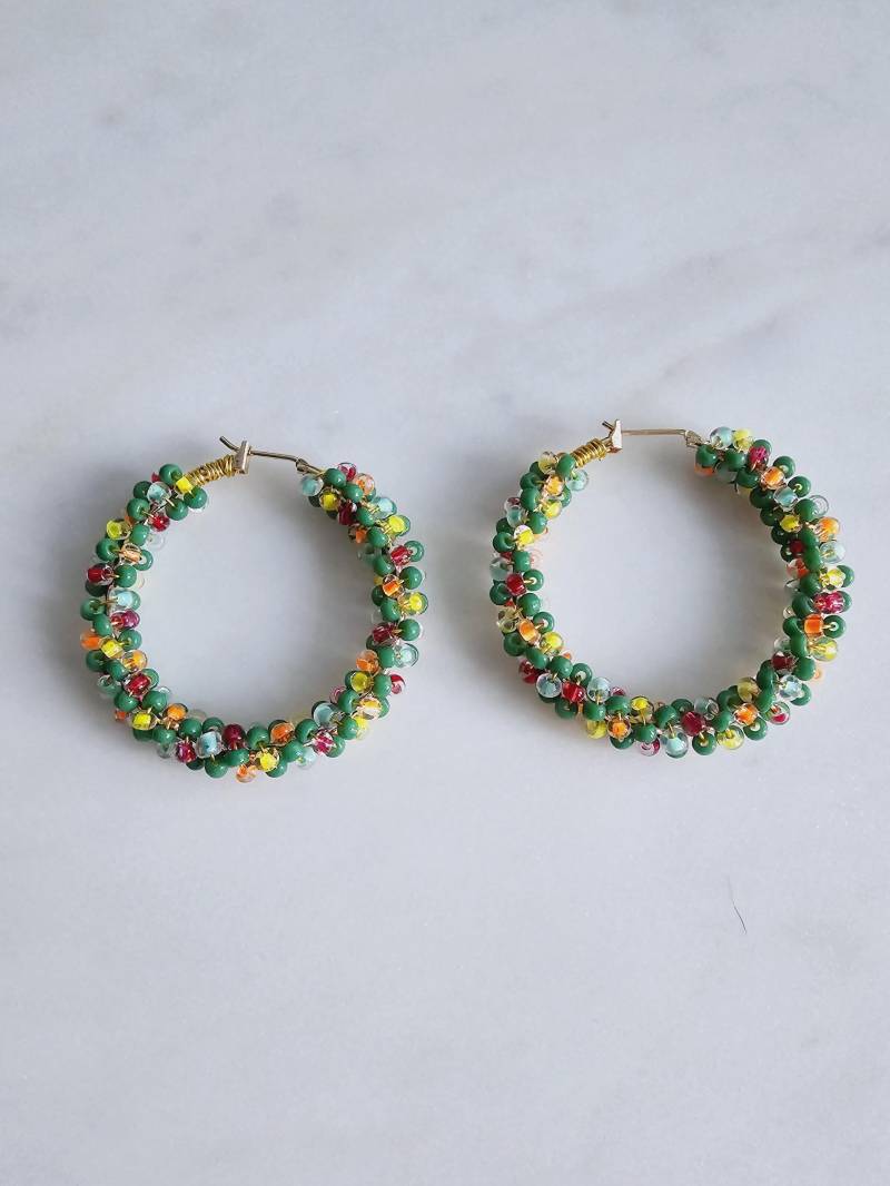 Ohrringe Perlen | Creolen 40mm Handgemacht Ohrringe Perlen | Creolen 40mm Handgemacht von 1000Gluecksmomente