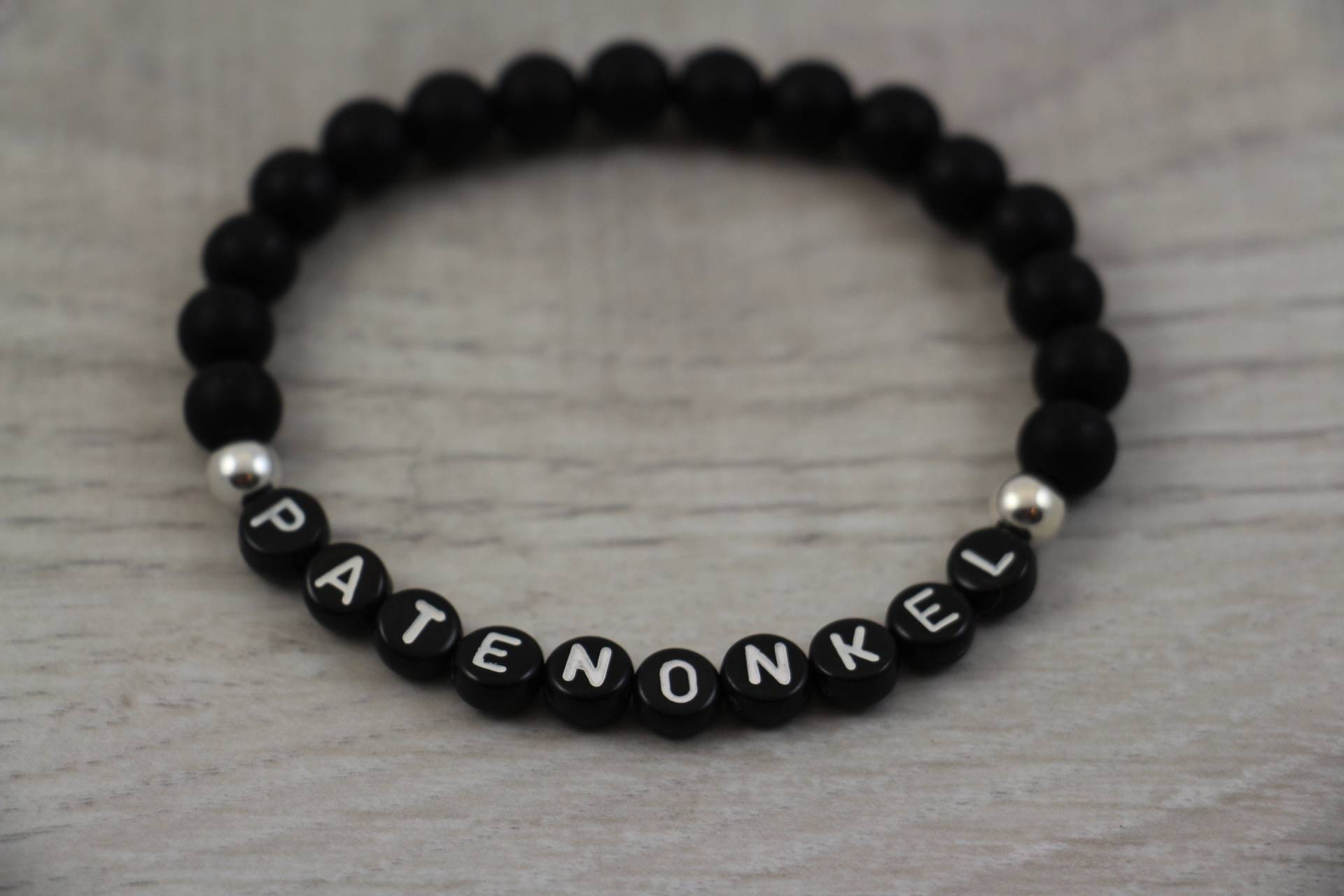 Patenonkel Armband Polarisperlen Wunschtext Wunschnamen Geschenk Für Den Patenonkel Schwarz Patenonkel Armband Polarisperlen Wunschtext Wunschnamen Geschenk Für Den Patenonkel Schwarz von 1000Gluecksmomente