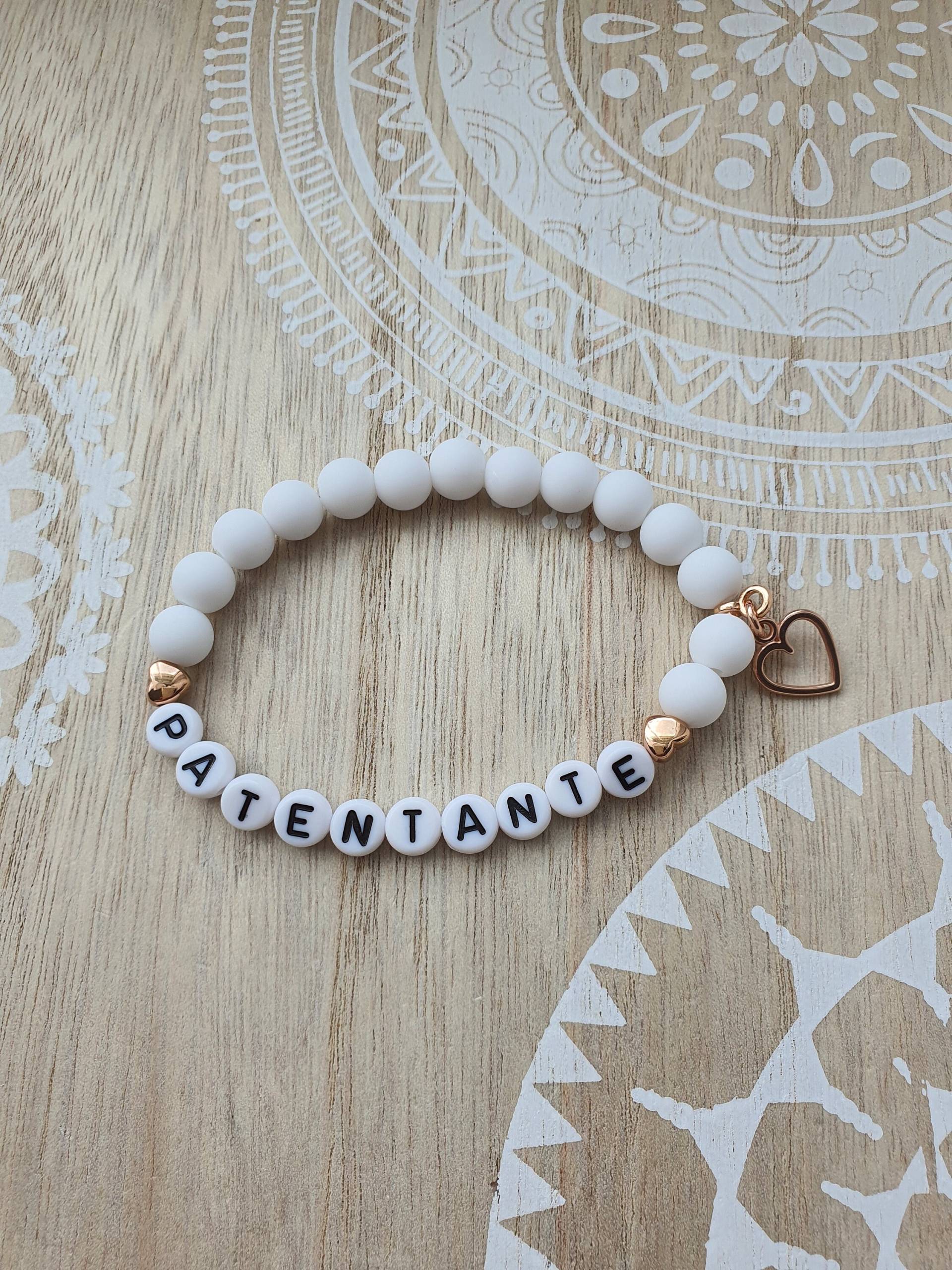 Patentante Armband Mit Acrylperlen Roségold Taufe Geburt Taufpatin Taufpate Namensarmband Patin Pate Patentante Armband Mit Acrylperlen Roségold Taufe Geburt Taufpatin Taufpate Namensarmband Patin Pate von 1000Gluecksmomente