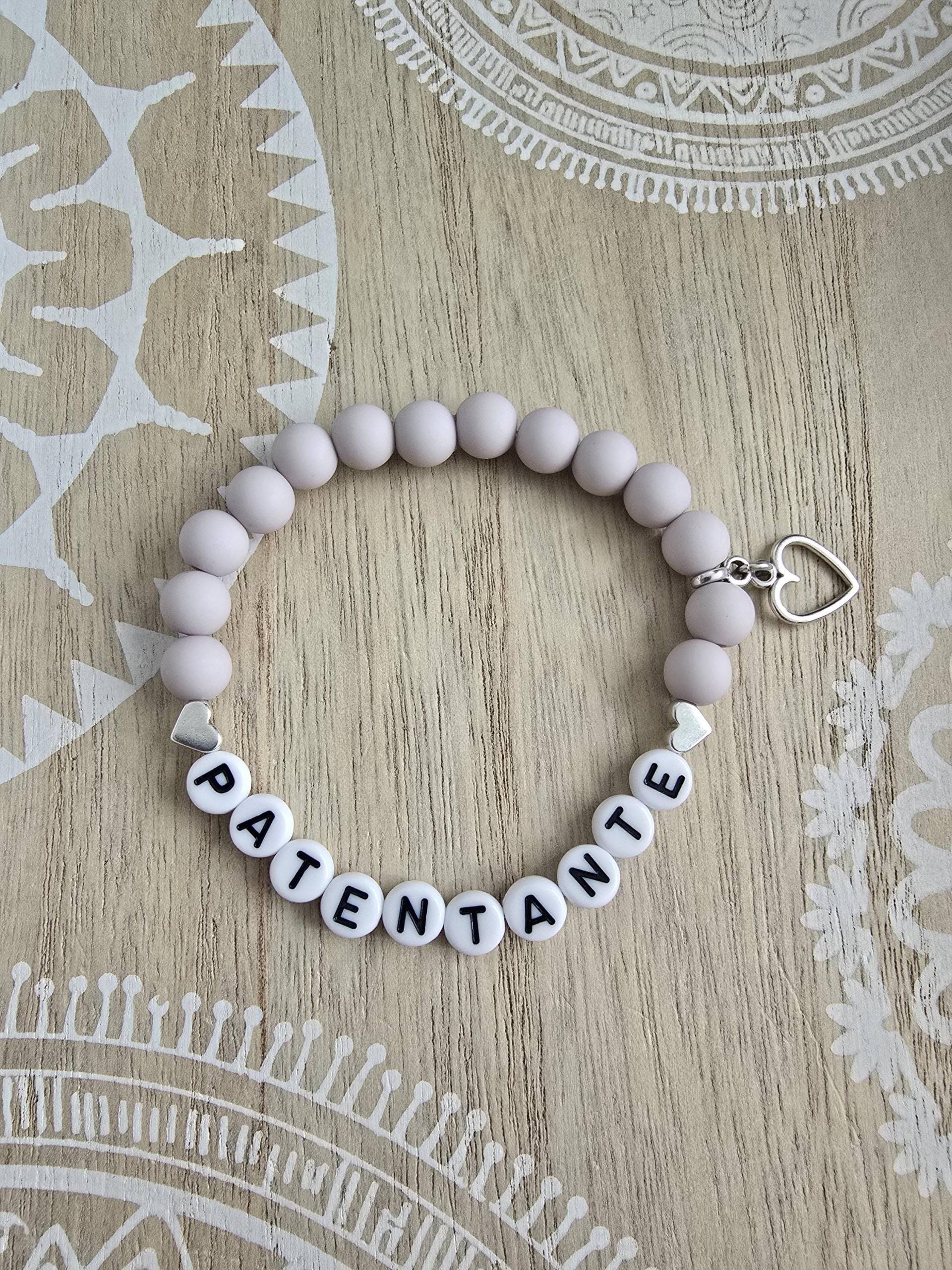 Patentante Armband Mit Acrylperlen Silber Taufe Geburt Taufpatin Taufpate Namensarmband Patin Pate Patentante Armband Mit Acrylperlen Silber Taufe Geburt Taufpatin Taufpate Namensarmband Patin Pate von 1000Gluecksmomente