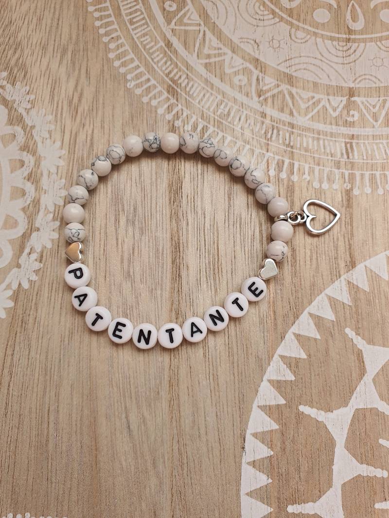 Patentante Armband Mit Natursteinperlen Weiß Grau Silber Taufe Geburt Taufpatin Taufpate Namensarmband Patin Pate Patentante Armband Mit Natursteinperlen Weiß Grau Silber Taufe Geburt Taufpatin Taufpate Namensarmband Patin Pate von 1000Gluecksmomente