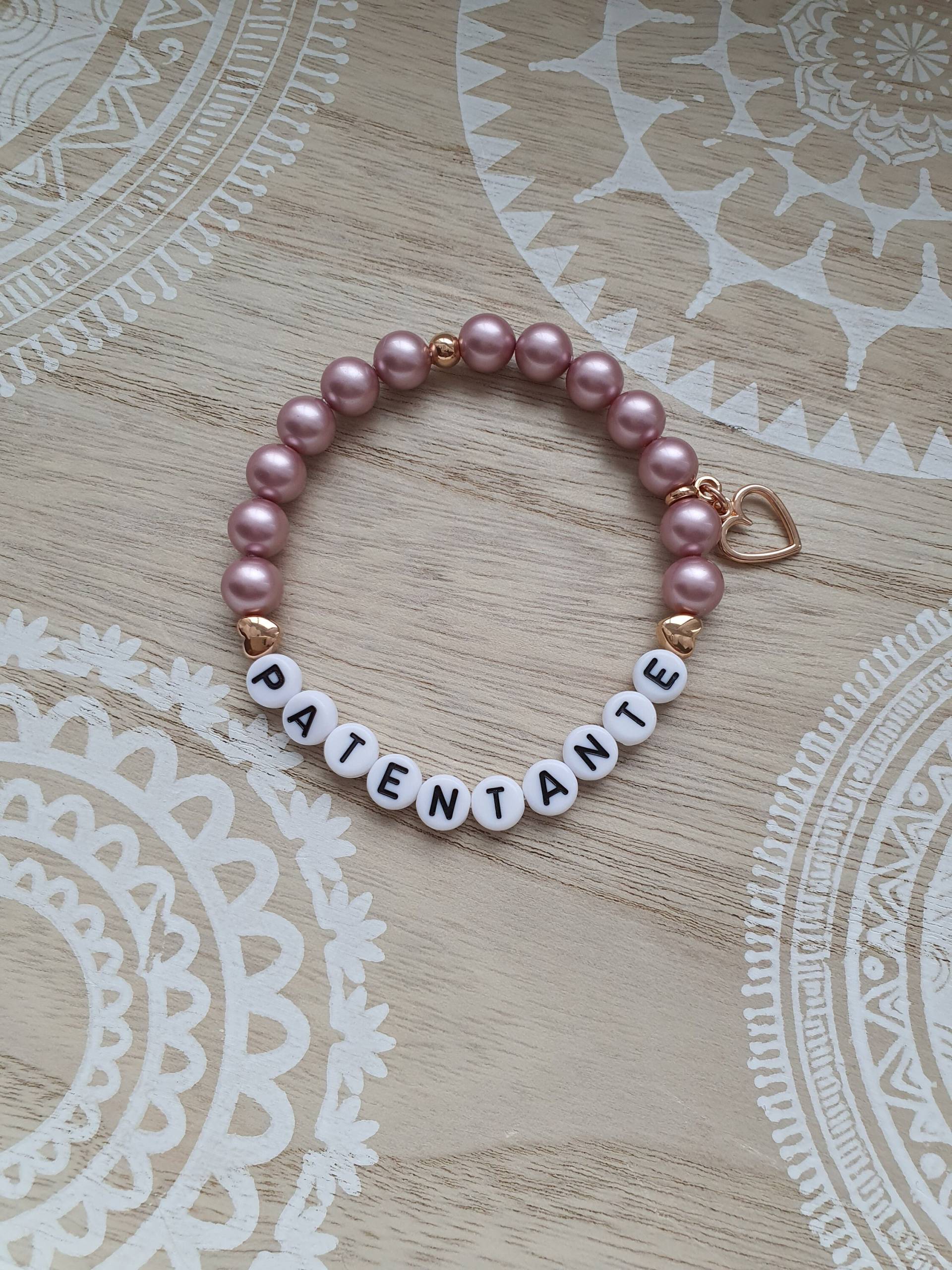 Patentante Armband Swarovski Perlen Roségold Taufe Geburt Freundin Perlenarmband Patentante Patentante Armband Swarovski Perlen Roségold Taufe Geburt Freundin Perlenarmband Patentante von 1000Gluecksmomente