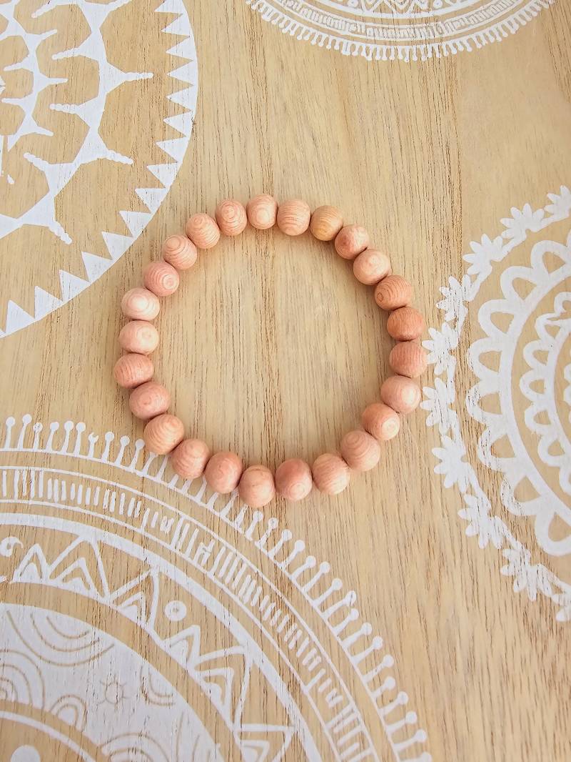 Ungewachste Rosenholz Perlen Natürliche Unpolierte Holzperlen Armband Ungewachste Rosenholz Perlen Natürliche Unpolierte Holzperlen Armband von 1000Gluecksmomente