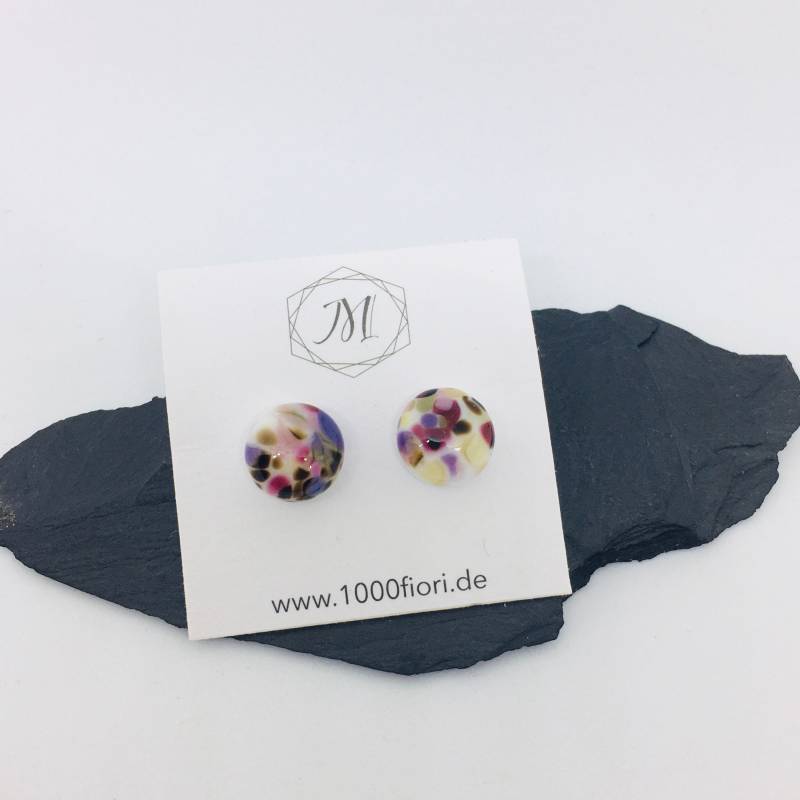 Ohrstecker Violett, Edelstahl Flach von 1000fiori