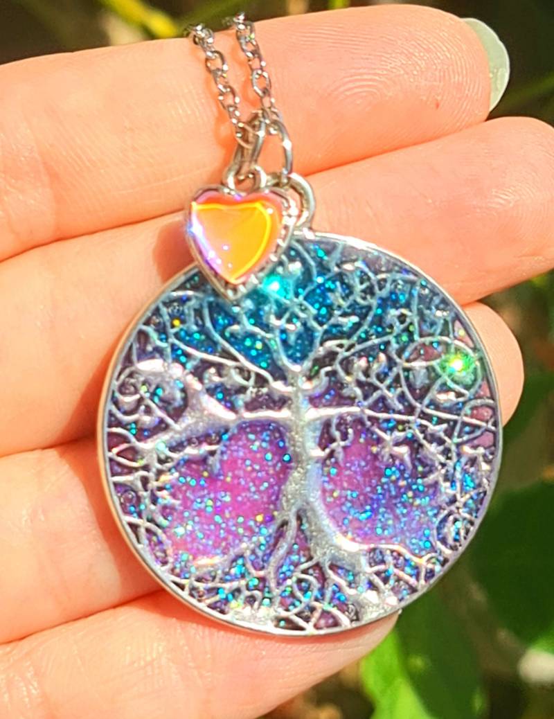 Baum Des Lebens Halskette Lila/Blau von 1000ideeregalo