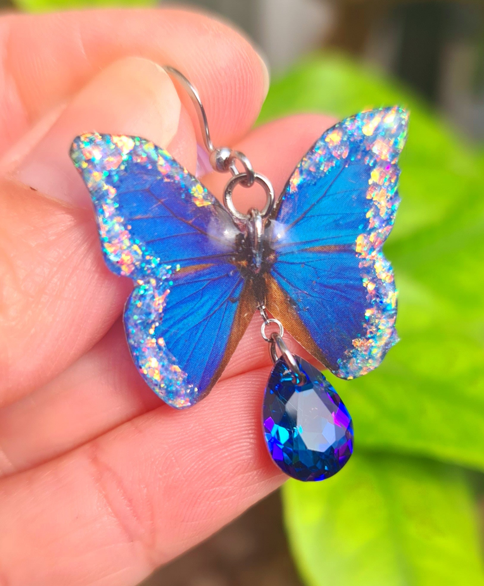 Blaue Schmetterlingsohrringe von 1000ideeregalo