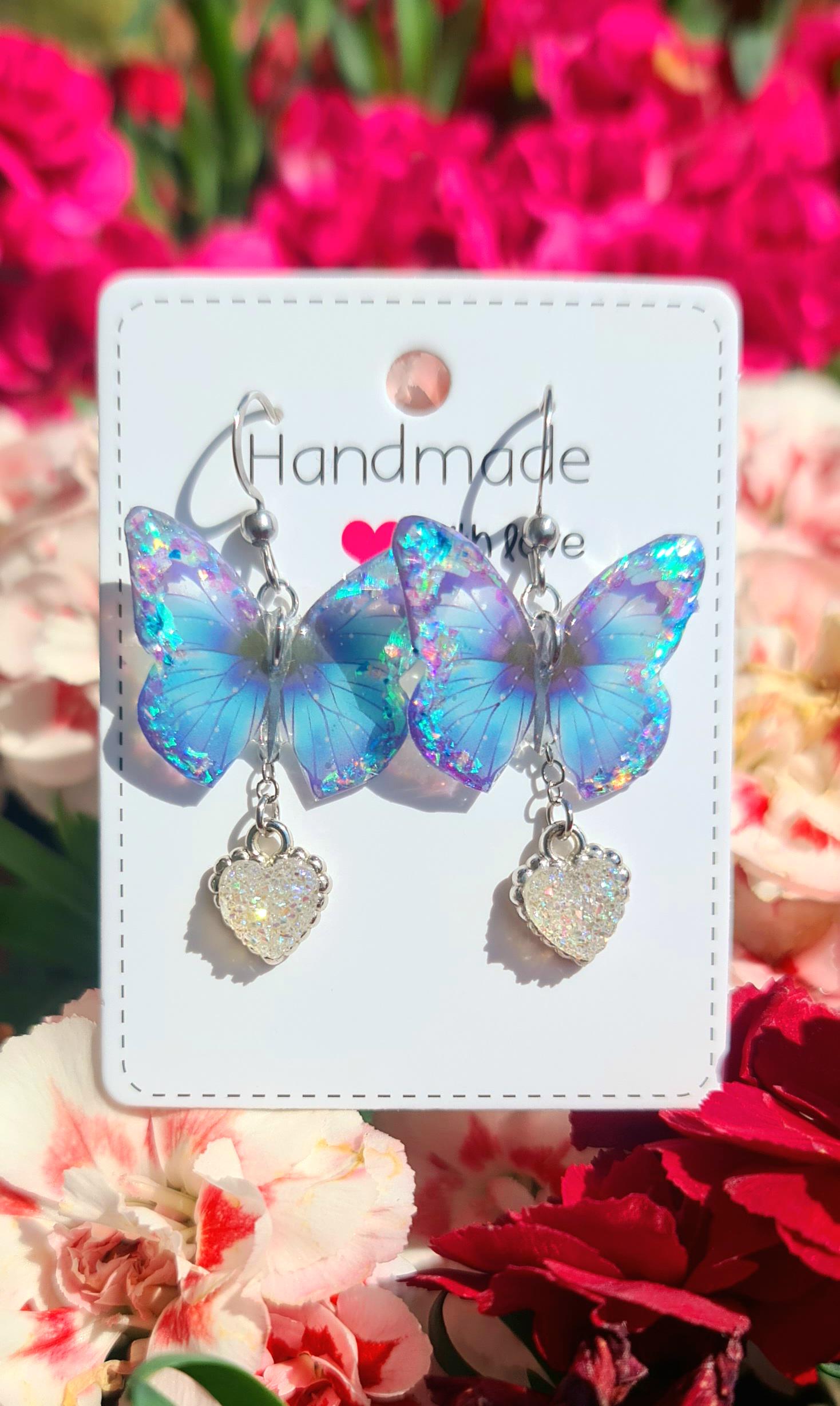 Blaue Schmetterlingsohrringe von 1000ideeregalo