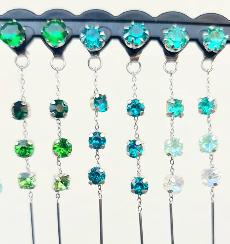 Grüne Kristall-Tropfenohrringe von 1000ideeregalo