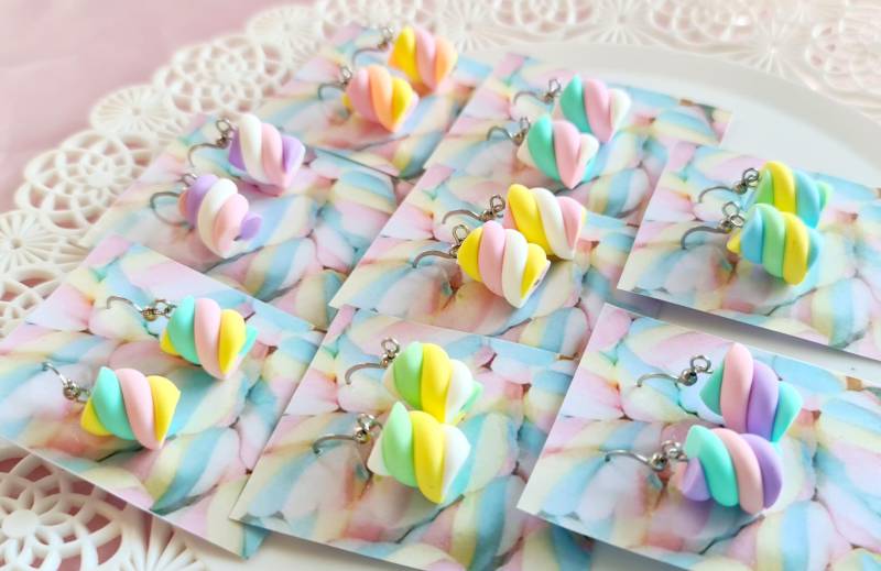 Marshmallow-Ohrringe Fimo von 1000ideeregalo