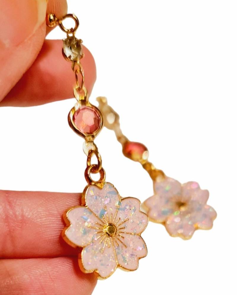 Pfirsichblüten Ohrringe von 1000ideeregalo